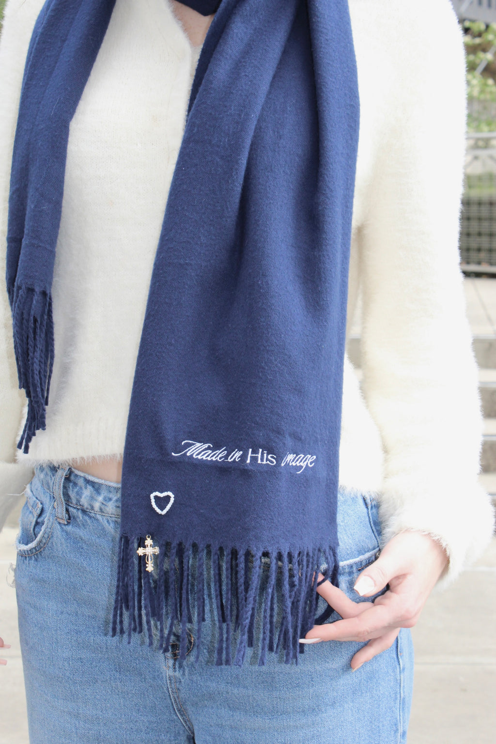 Made in His image Embroidered Shawl Scarf