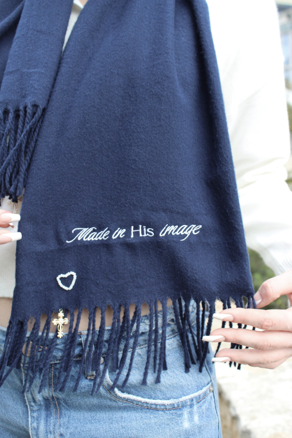 Made in His image Embroidered Shawl Scarf