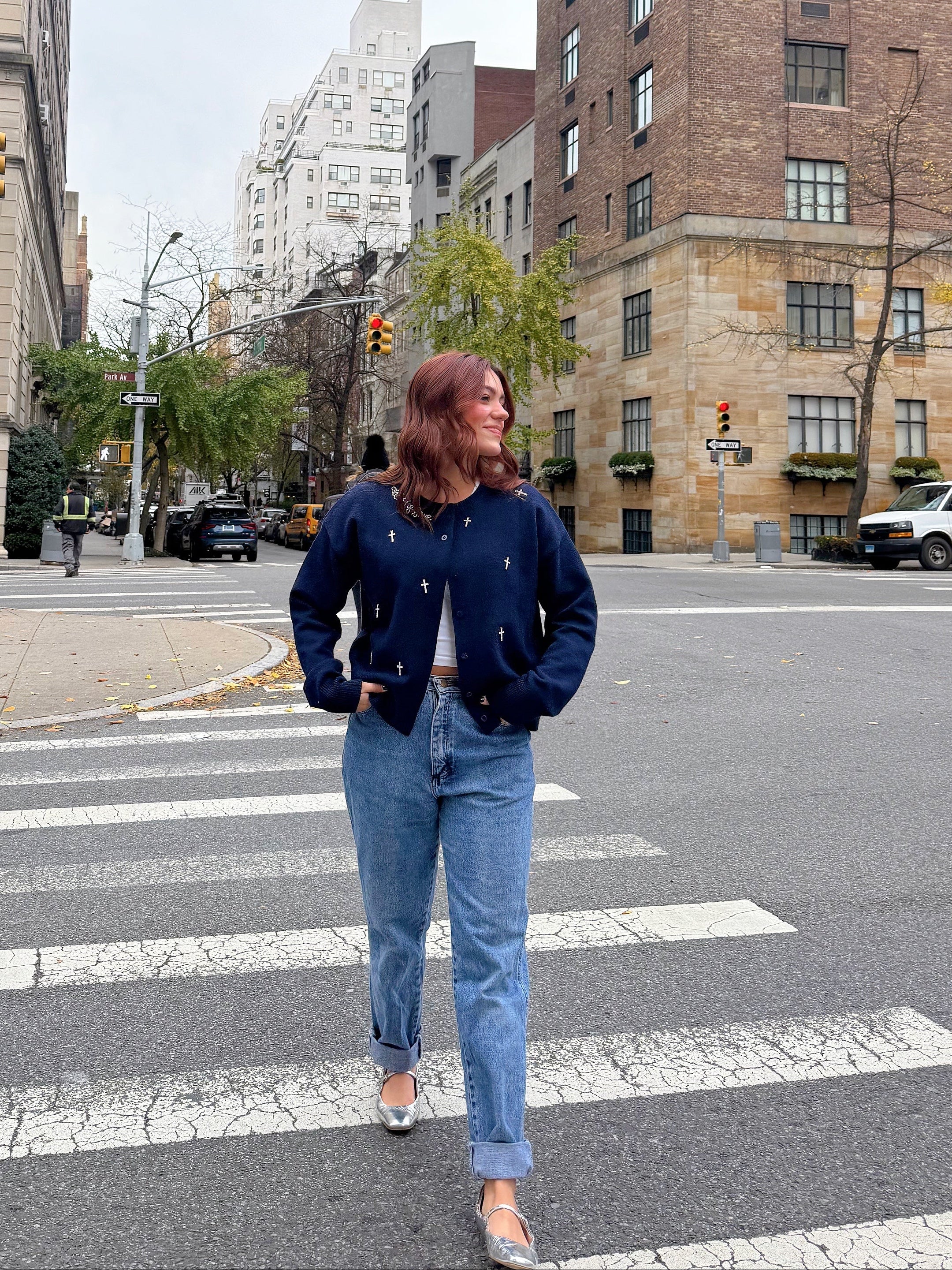 All His Love Navy Charm Cardigan (Pre-Order)