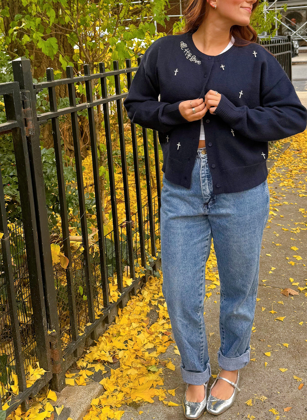 All His Love Navy Charm Cardigan