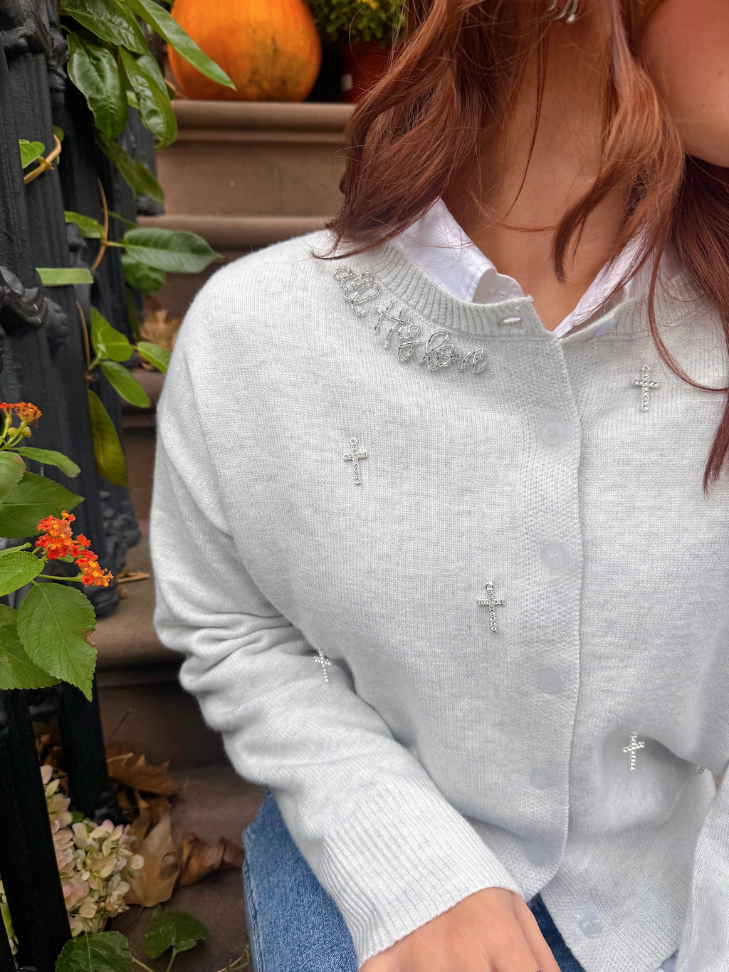 All His Love Gray Charm Cardigan