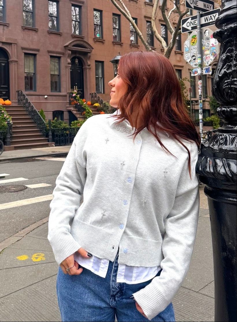 All His Love Gray Charm Cardigan (Pre-Order)