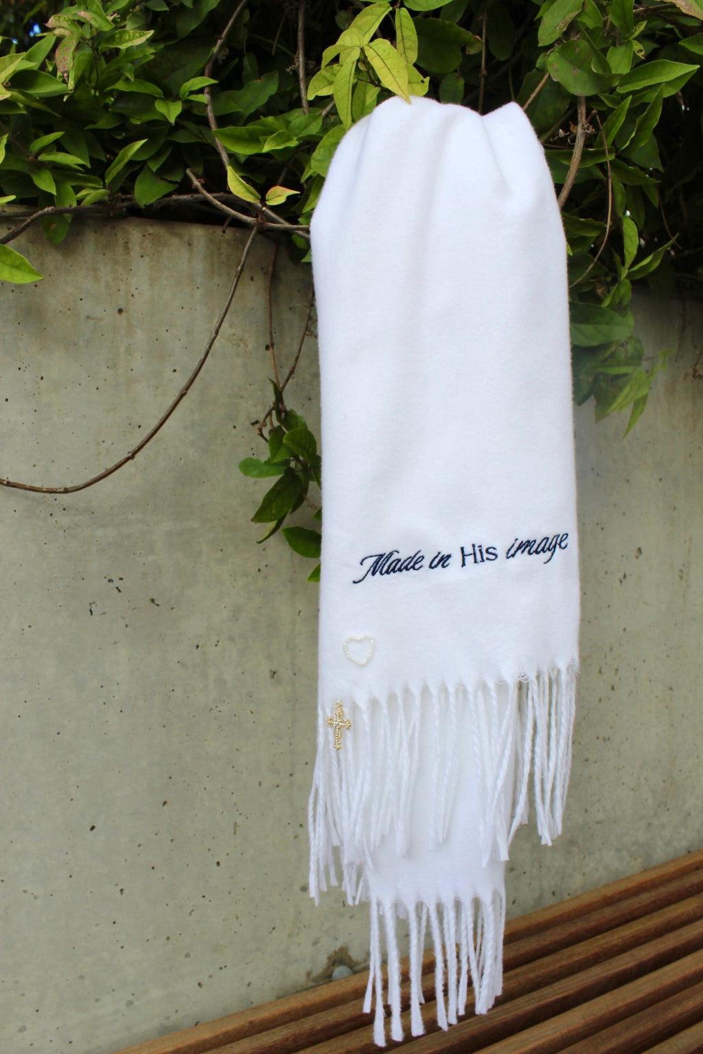 Made in His image Embroidered Shawl Scarf